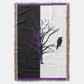 Silhouette Black Bird Raven Decke (Vorderseite Vertikal)