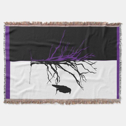 Silhouette Black Bird Raven Decke (Vorderseite)