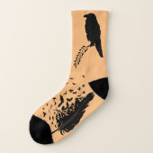 Silhouette Black Bird Raven Socks Socken (Links - Außen)