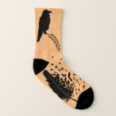 Silhouette Black Bird Raven Socks Socken (Rechts - Außen)