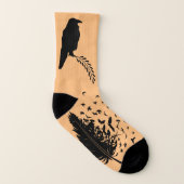 Silhouette Black Bird Raven Socks Socken (Links - Innen)