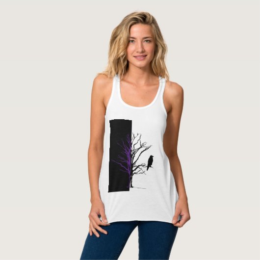 Silhouette Black Bird Raven Tank Top (Vorderseite Vollansicht)