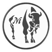 Silhouette Black Buffalo Eishockey Puck (Vorderseite)