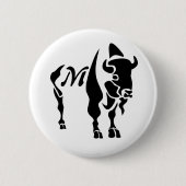Silhouette Black Buffalo Monogram Button (Vorderseite)