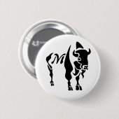 Silhouette Black Buffalo Monogram Button (Vorne & Hinten)