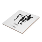 Silhouette Black Buffalo Monogram Fliese (Seite)