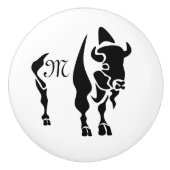Silhouette Black Buffalo Monogram Keramikknauf (Vorderseite)