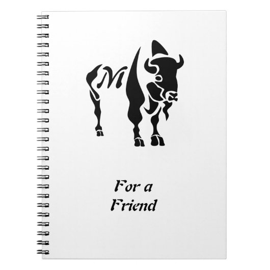 Silhouette Black Buffalo Monogram Notizblock (Vorderseite)