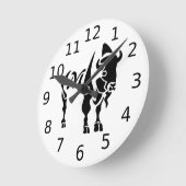Silhouette Black Buffalo Monogram Runde Wanduhr (Winkel)