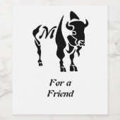 Silhouette Black Buffalo Monogram Weinetikett (Einzelnes Label)