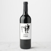 Silhouette Black Buffalo Monogram Weinetikett (Vorderseite)