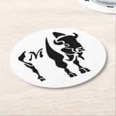 Silhouette Black Buffalo Runder Pappuntersetzer (Angewinkelt)