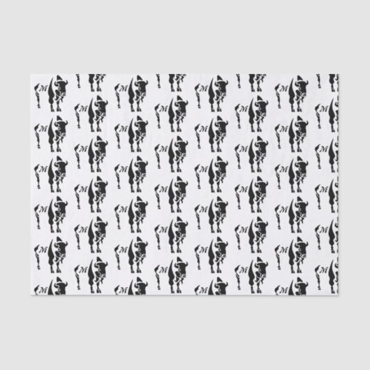 Silhouette Black Buffalo Seidenpapier (Vorderseite)