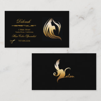 Silhouette "Black & Gold Lady Hair" Visitenkarte