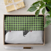 Silhouette Black Lab Weihnachtsmuster Grüner Karo Seidenpapier (Geschenk)