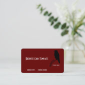 Silhouette Black Raven Bird Business Card Visitenkarte (Stehend Vorderseite)