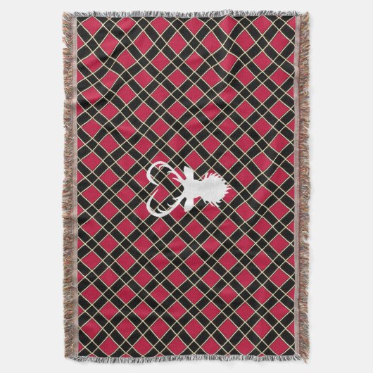 Silhouette "Black Red Checkered & Rentier" Decke (Vorderseite Vertikal)