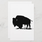 Silhouette Black & White Buffalo Briefpapier (Vorne/Hinten)