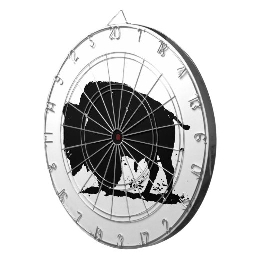 Silhouette Black & White Buffalo Dartscheibe (Vorderseite rechts)