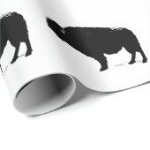 Silhouette Black & White Buffalo Geschenkpapier (Rolleneckpunkt)