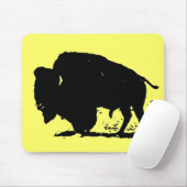 Silhouette Black & White Buffalo Mousepad (Mit Mouse)