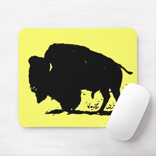 Silhouette Black & White Buffalo Mousepad (Mit Mouse)