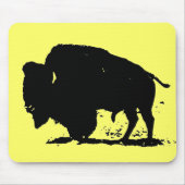 Silhouette Black & White Buffalo Mousepad (Vorne)