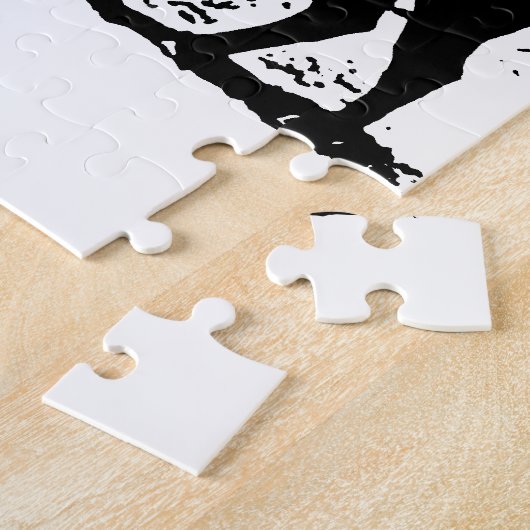 Silhouette Black & White Buffalo Puzzle (Seite)
