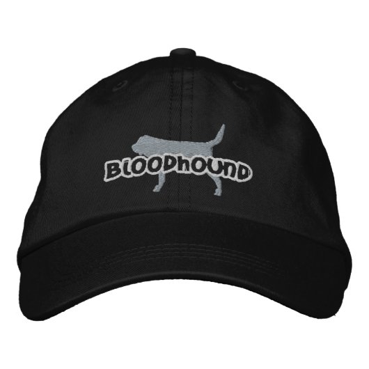 Silhouette Bloodhound bestickter Hut (Vorderseite)