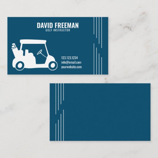 Silhouette Blue Golf Instructor für einfaches Ware Visitenkarte (Vorne/Hinten)