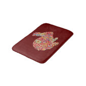 Silhouette Blume Kaninchen Bath Mat Badematte (Schrägansicht)