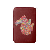 Silhouette Blume Kaninchen Bath Mat Badematte (Vorderseite Vertikal)