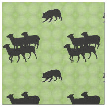 Silhouette Border Collie Herding Sheep