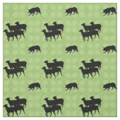 Silhouette Border Collie Herding Sheep Stoff (Muster)