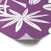 Silhouette Botanisch Lila und weiß Poster (Ecke)