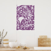 Silhouette Botanisch Lila und weiß Poster (Küche)
