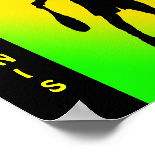 Silhouette Bounce Ball Poster (Ecke)