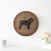 Silhouette Bouvier des Flandres Große Wanduhr (Zuhause)