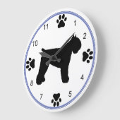 Silhouette Bouvier des Flandres Große Wanduhr (Winkel)
