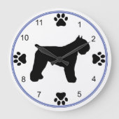 Silhouette Bouvier des Flandres Große Wanduhr (Vorderseite)