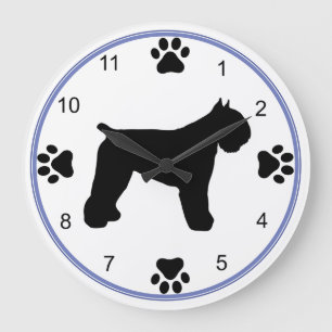 Silhouette Bouvier des Flandres Große Wanduhr