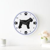Silhouette Bouvier des Flandres Große Wanduhr (Zuhause)