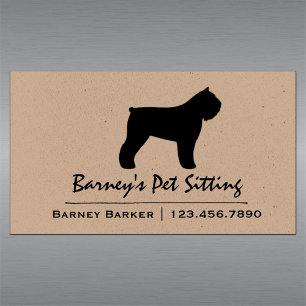 Silhouette Bouvier DES Flandres Hunde Magnetische Visitenkarte