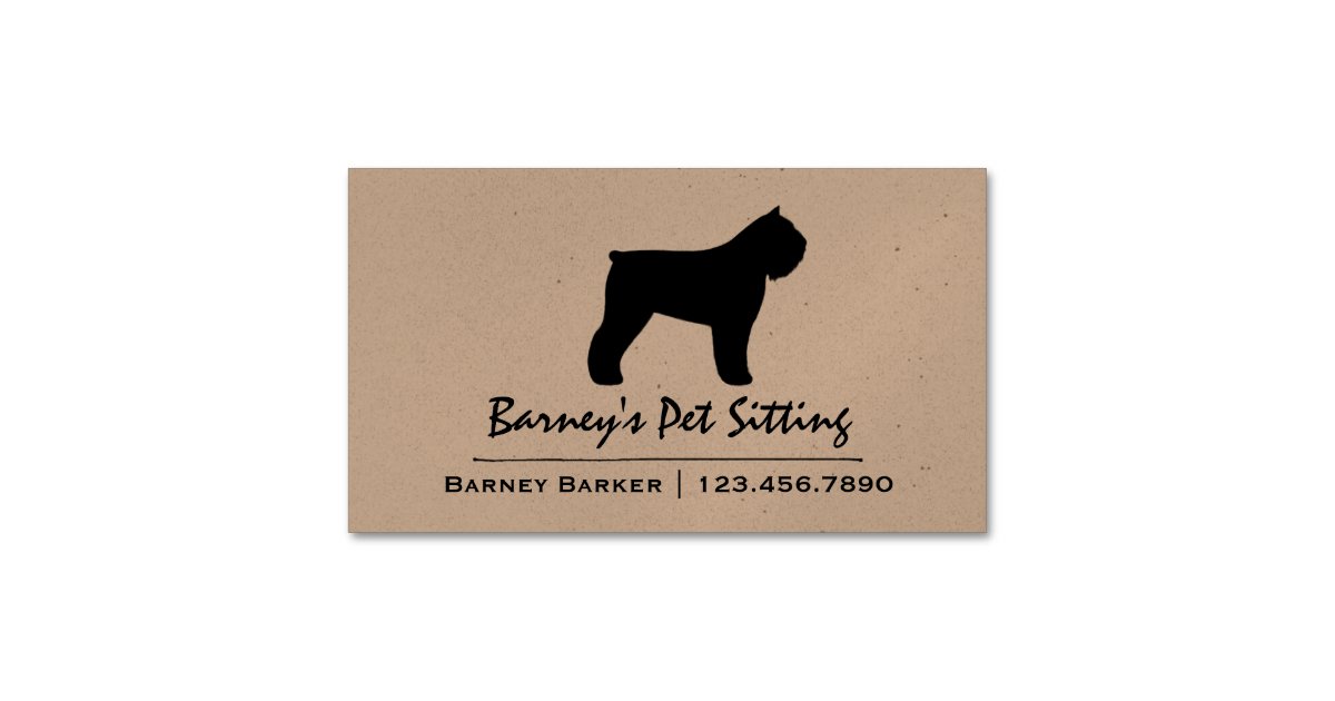Silhouette Bouvier Des Flandres Hunde Magnetische Visitenkarte Zazzle De