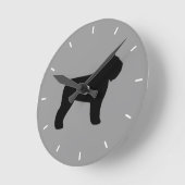 Silhouette Bouvier des Flandres Runde Wanduhr (Winkel)
