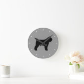 Silhouette Bouvier des Flandres Runde Wanduhr (Zuhause)