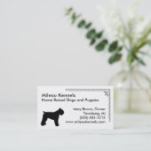 Silhouette Bouvier des Flandres Visitenkarte (Stehend Vorderseite)