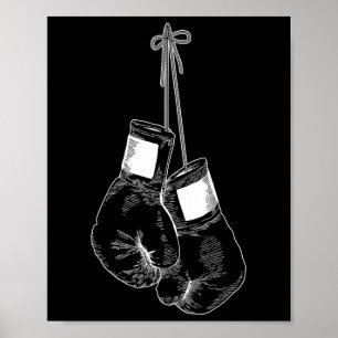 Silhouette-Boxhandschuhe Boxen Kickboxen Sport Poster