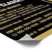 Silhouette Boxing Match, Boxing-Klassenwerbung Poster (Ecke)