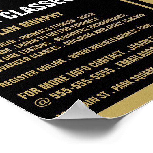 Silhouette Boxing Match, Boxing-Klassenwerbung Poster (Ecke)